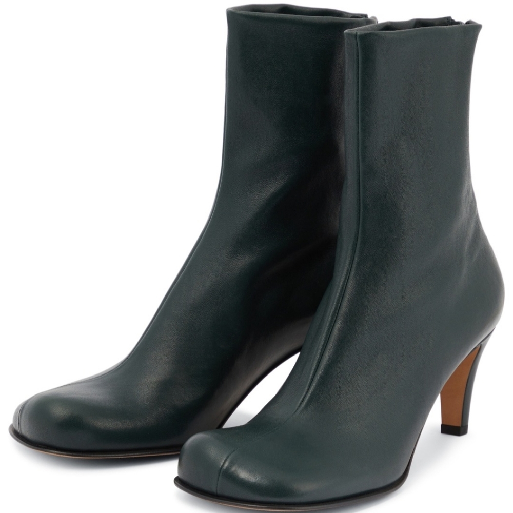 Bottega Veneta Bold Leather Ankle Boots